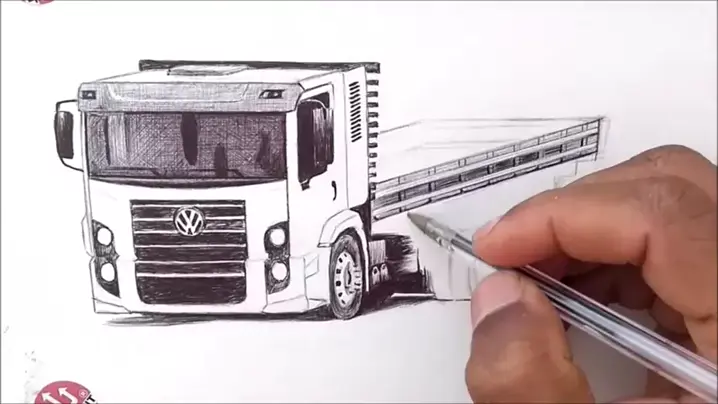 desenho de caminhao arqueado facil desenhar