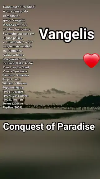 vangelis conquest of paradise tradução em portugues