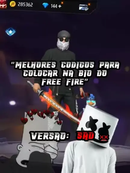 ff códigos para colocar na bio do free fire 2023