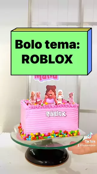Topo de Bolo Kit Digital Roblox Rosa - Fazendo a Nossa Festa