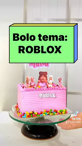 BOLO ROBLOX MENINA, BOLO ROSA