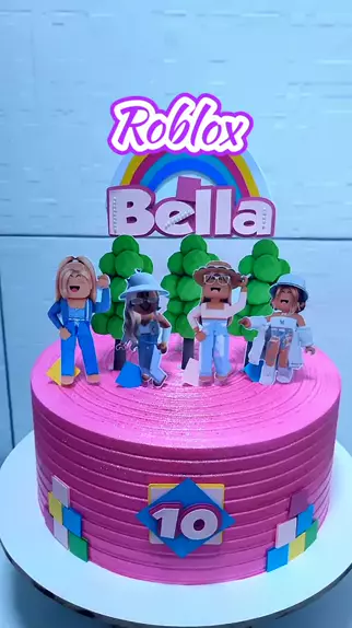 Bolo Roblox Rosa #bolo #doce #kwai