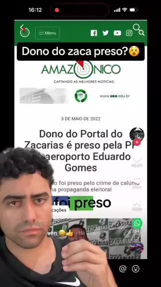 Notícia fala sobre prisão do dono do portal Zacarias, vamos entender o ...