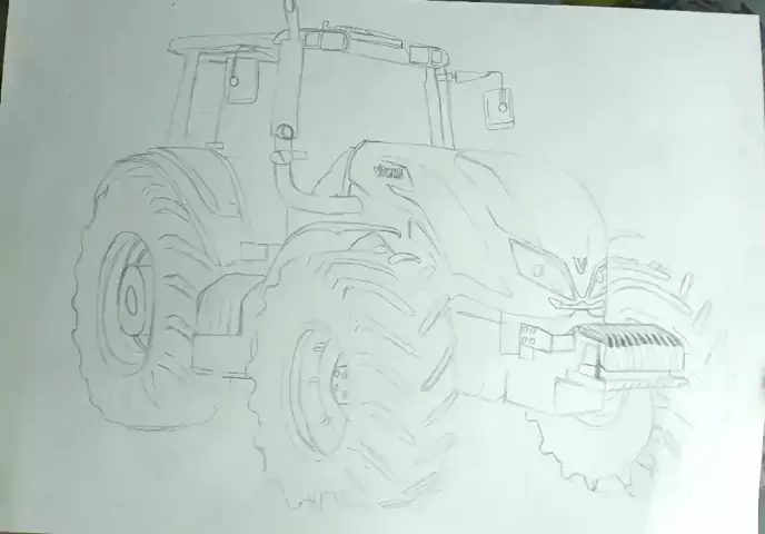 Trator, carro Garagem, desenho animado
