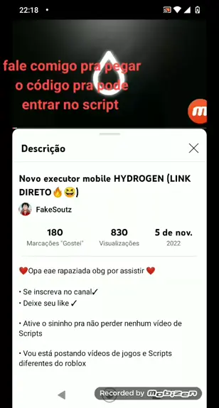 SCRIPT MOBILE e EXECUTOR LEVE!😱 SCRIPT e EXECUTOR PARA ROBLOX