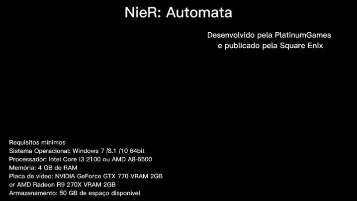 Requisitos mínimos para rodar NieR: Automata