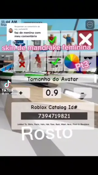 id de skin de menina no roblox｜Pesquisa do TikTok