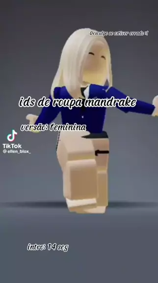 id de skin roblox feminina mandrake