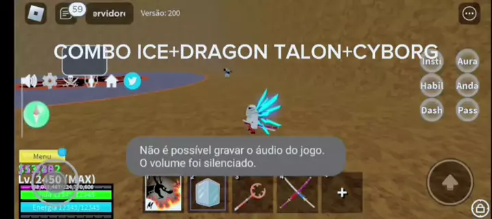 combo de ice dragon talon e sabre