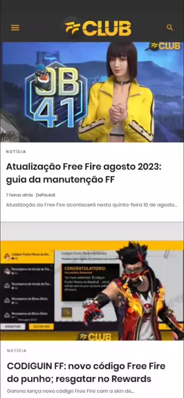 Resgatar código Free Fire agosto 2023 no Rewards FF - Free Fire Club